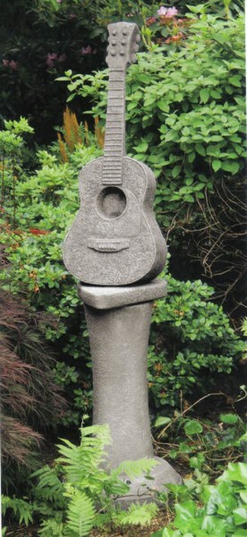Stone Garden Statue for Sale - Guitar Fountain - Water Feature